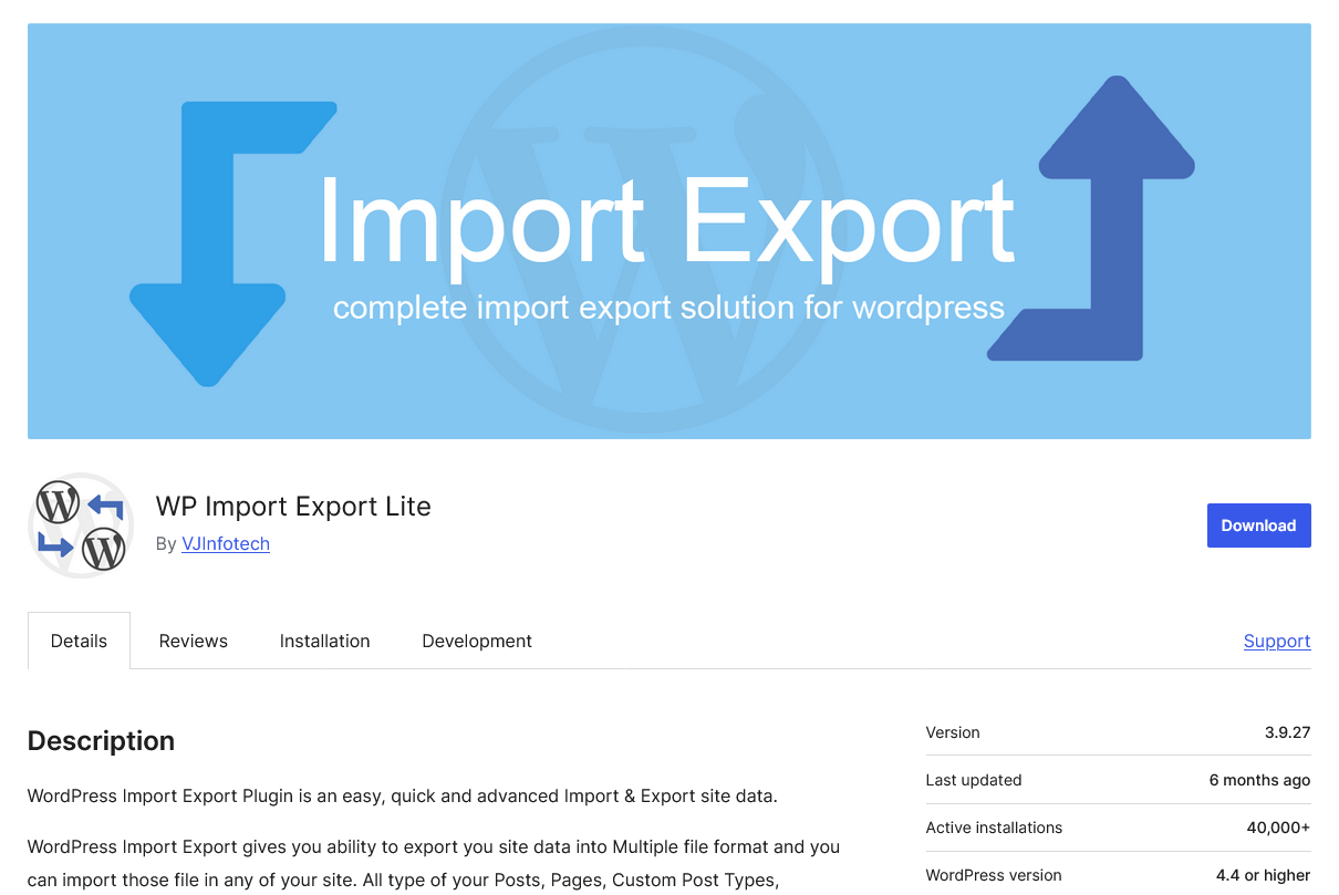 WP Import Export Lite